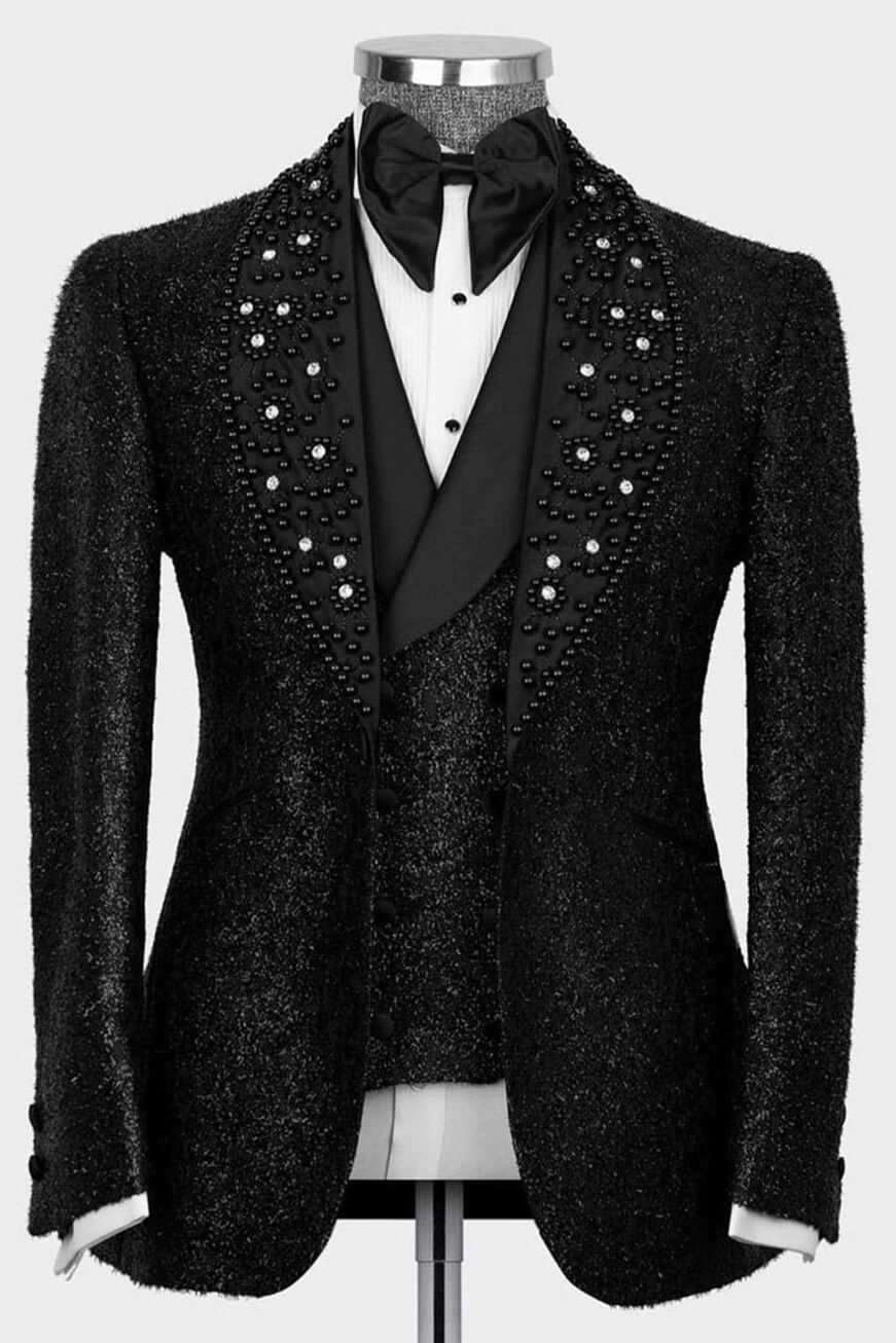 black wedding suit