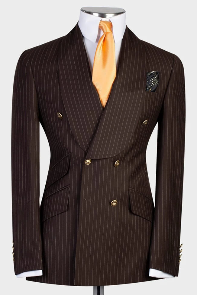 Stripes Coffee Formal Suit