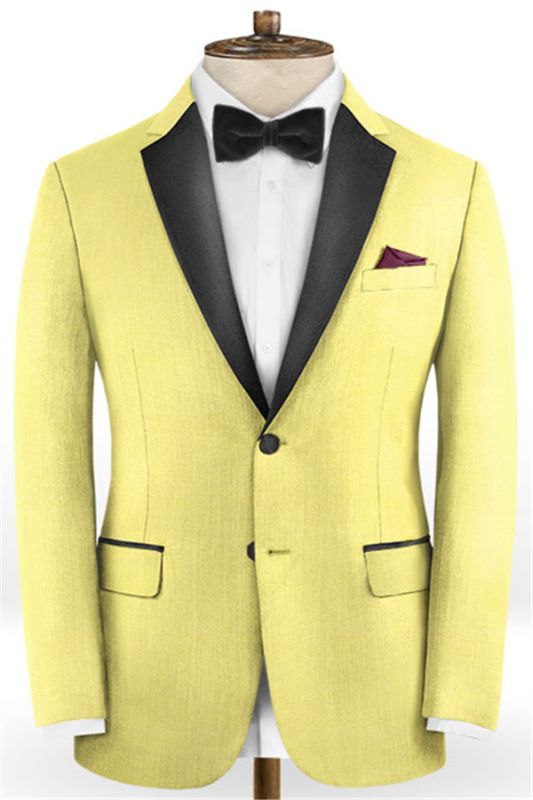 Daffodil Prom Men Suits with Black Lapel | Dustin Men Tuxedos with Two ...