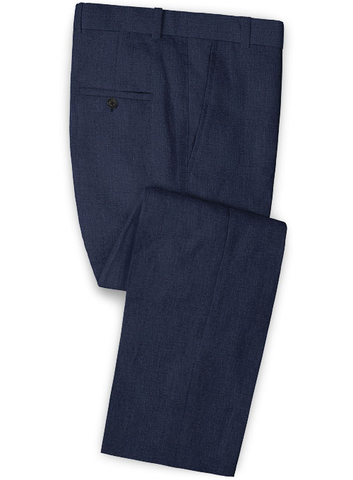 Dark Blue Linen Beach Groom Suits | Slim Fit Wedding Tuxedo | Allaboutsuit