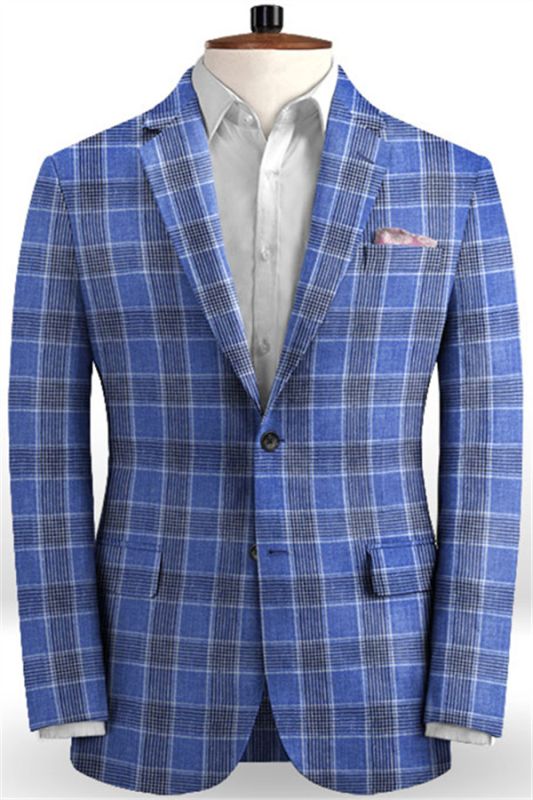 Newes Plaid Formal Tuxedo for Men | Linen Business Men Suits