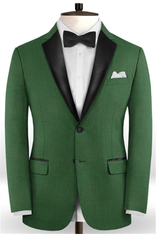 Dark Green Formal Men Suits | Two Pieces Bespoke Prom Tuxedo for Men ...