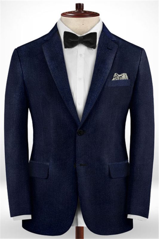 Dark Blue Formal Business Men Suits | Blend Wedding Groomsmen Suits ...