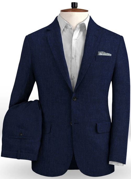 Dark Blue Casual Formal Men Business Suits | Slim Fit Regular Single ...