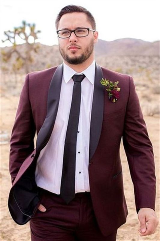 Handsome Burgundy Mens Suit Groom Suit | Wedding Suits For Best Men ...