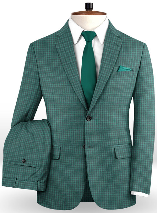 Dark Green Plaid Prom Outfits Tuxedo | Glamorous Mem Suits