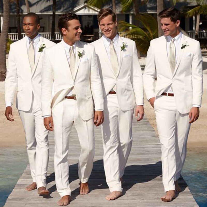 White on sale groomsmen suits