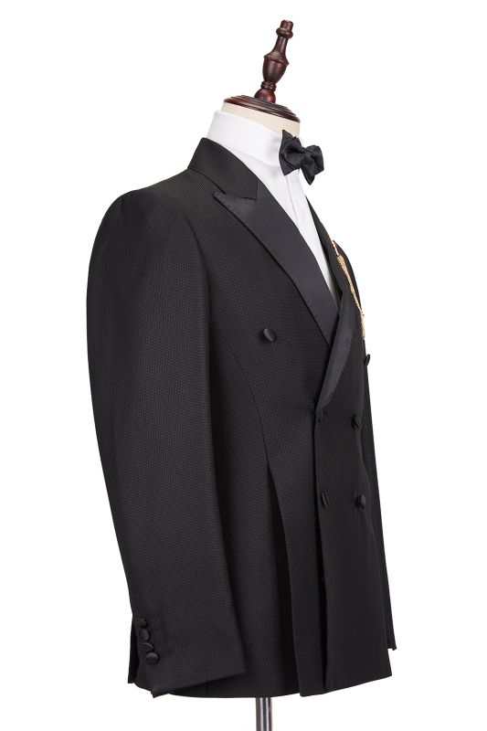 Men's Black Suit Jacket with Satin Notch Lapel - Suit Lab