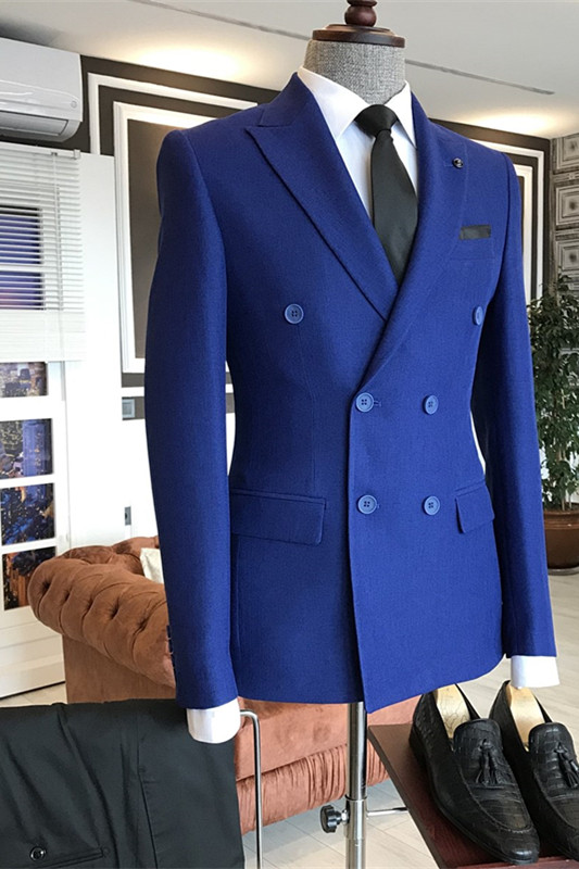 Jorden Royal Blue Fashion Double Breasted Business Men Suits | Allaboutsuit
