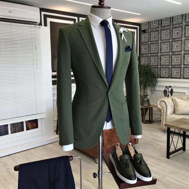 Dark Green Custom Made Men Suit,Hunter Green Tailored Bespoke Men Suit  W/Pants