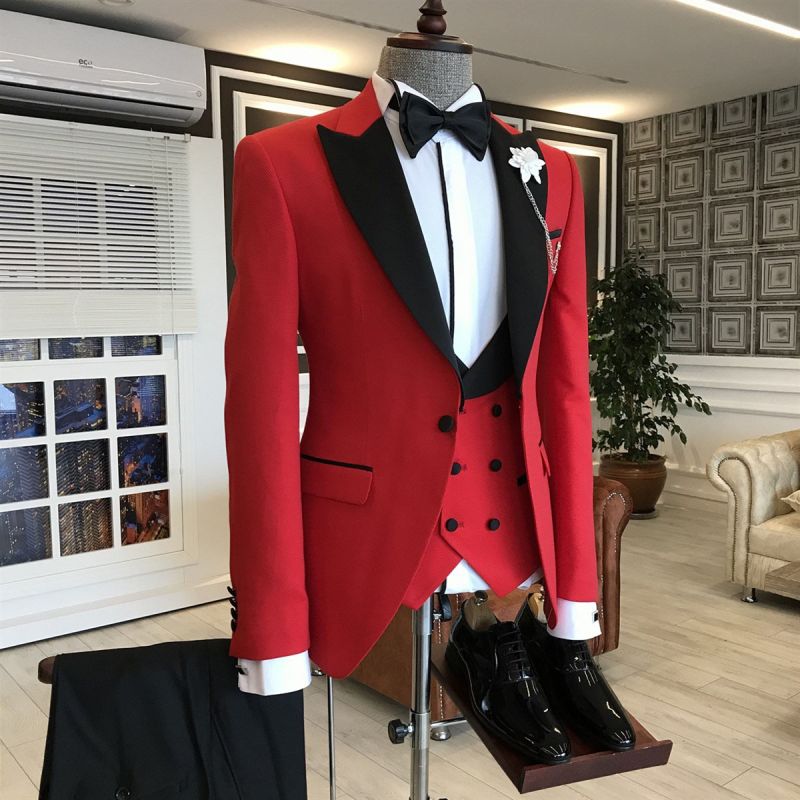 Red and black deals prom jacket