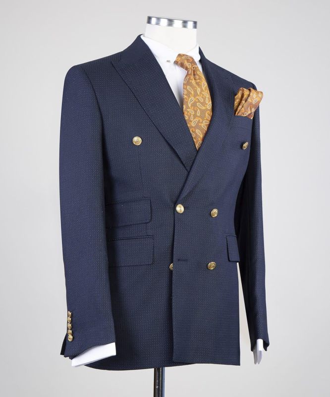 Ferdinand New Arrival Navy Peaked Lapel Double Breasted Busibess Men ...