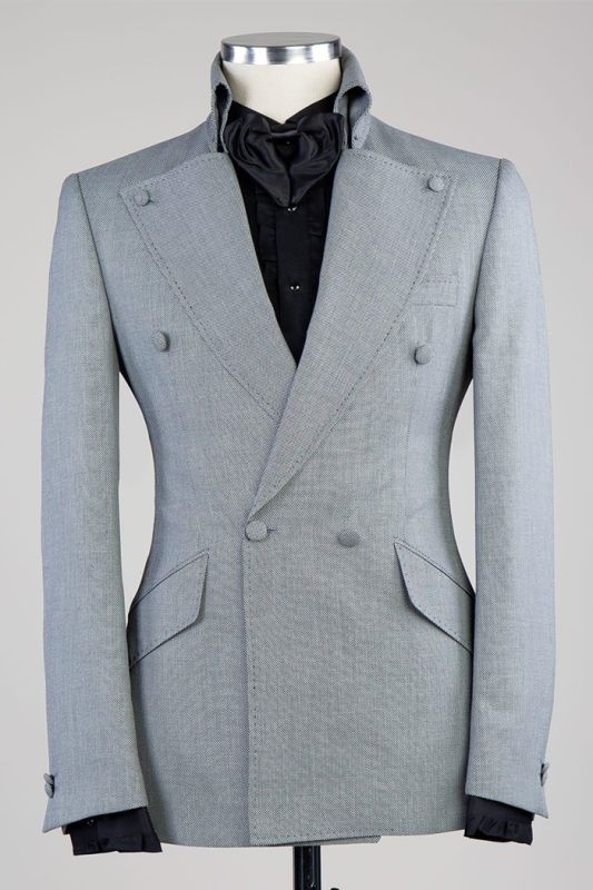 Philip Gray Peaked Lapel Double Breasted Linen Prom Suits