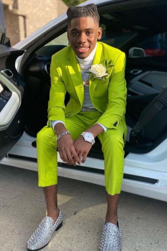 Wilbur Light Green Notched Lapel Two Buttons Prom Suits