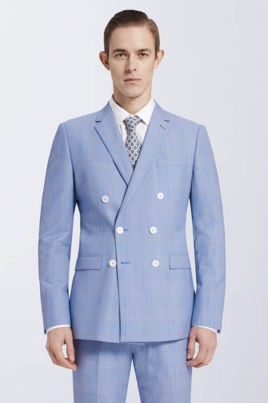 powder blue double breasted suit