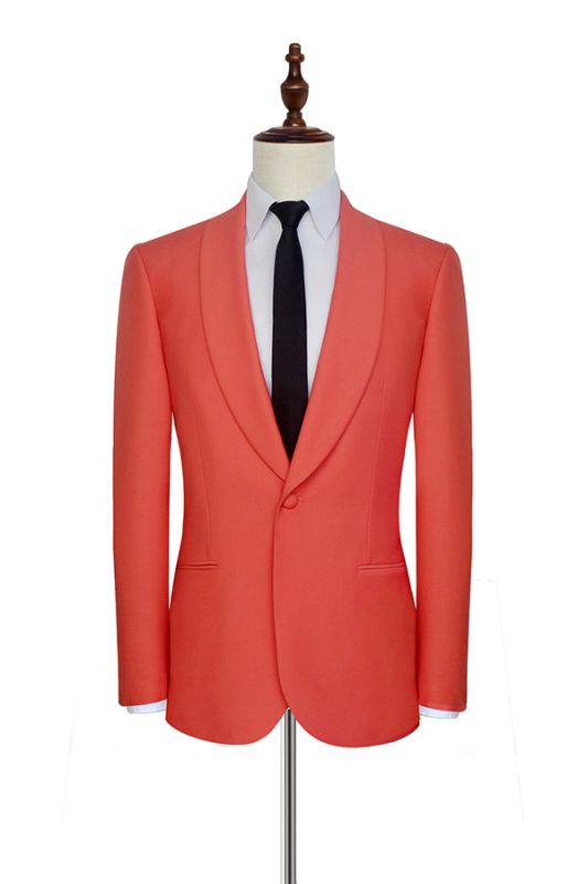 Shawl Lapel Orange Mens Suits | One Button Mens Prom Suits with Pants