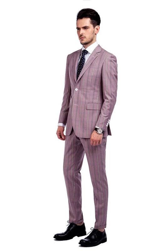 pink plaid suit