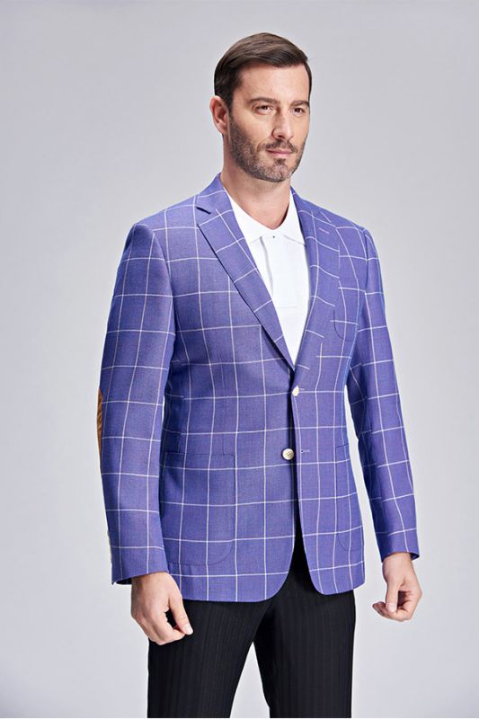 mens purple plaid blazer