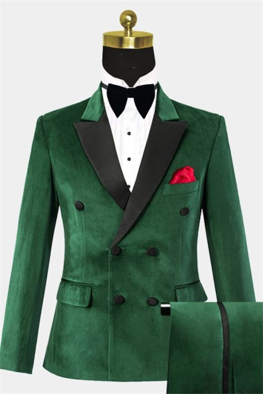 Dark Green Velvet Men Suits | Modern Slim Fit Tuxedo Online | Allaboutsuit