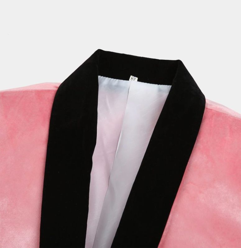 Pink Solid Slim Fit Blazer