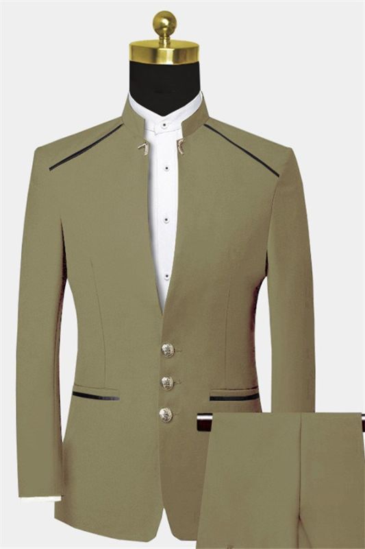 Gerardo Mandarin Collar Suit | Two Pieces Men Suits for Prom | Allaboutsuit