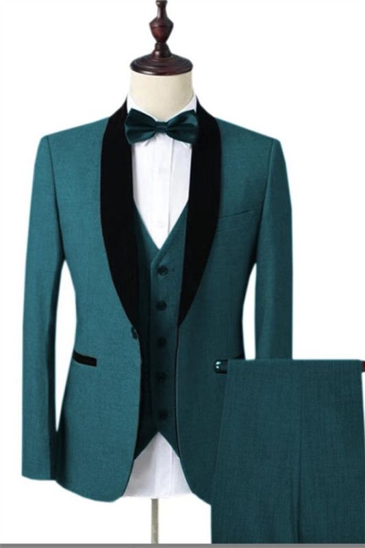 Ocean Blue Prom Suits for Men | Best Shawl Lapel Slim Fit Tuxedos ...