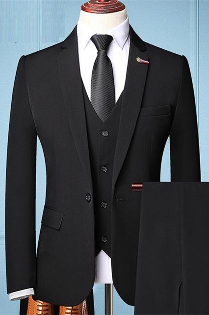 Three Pieces Groom Tuxedos | Groomsmen Best Man Suit Wedding Men Suits ...