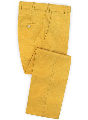 Vintage Yellow British Stylish Male Suit | Newest Prom Outfits with Two Pieces_3