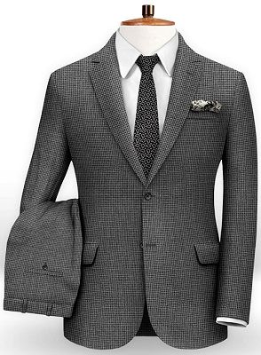 Dark Gray Formal Men Suits Slim fit for Business | 2 Piece Notched ...