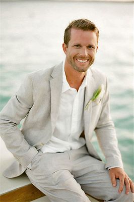Men Linen Suit 2 Piece Leisure Prom Party Tuxedo Summer Beach Casual Suit  Custom