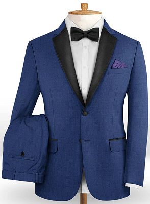 Royal Blue Men Suits for Business | Two Buttons Slim Fit Prom Man ...