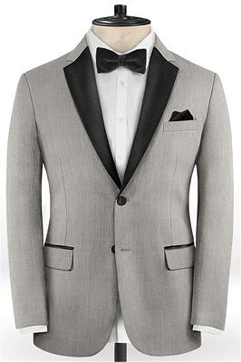 Silver Two Pieces Business Men Suits Online | Bespoke Prom Outfit ...