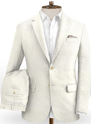 Linen Ivory Beach Wedding Suits 2 Pieces | Luxury Suit Party Dress Men ...