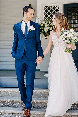 Buy Men Suits Beach Wedding Suits Sky Blue Groom Suits Men 2 Online in  India 