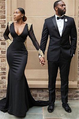 Gavin Black Slim Fit Two Piece Mens Suit for Prom_1