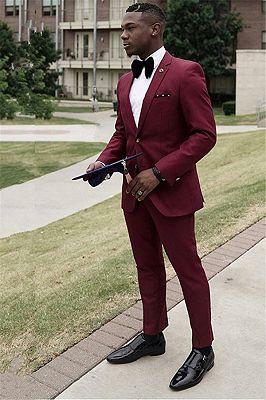 Tyler Formal Burgundy Slim Fit Two Pieces Mens Suit Online_1