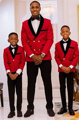 red and white wedding tuxedos