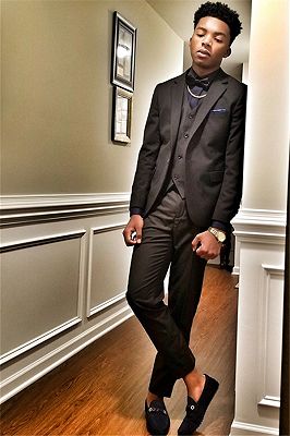 New Arrival Black Bespoke Men Suit | Three-Piece Notch Lapel Formal Business Suits_1