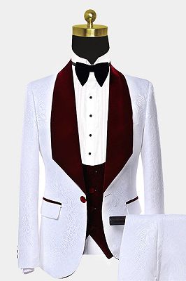 Chad Regular Burgundy Peaked Lapel Fashion Prom Outfits