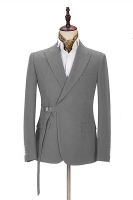 Elegant Dark Gray Men's Formal Suit | Buckle Button Suit for Groomsmen ...