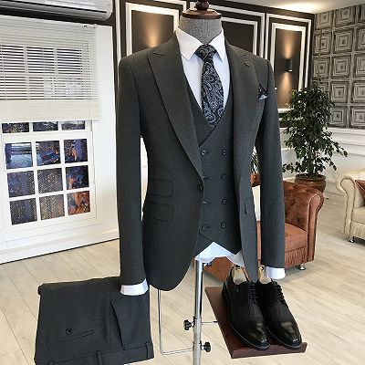 Leopold Affordable All Black Slim Fit Business Suits For Men | Allaboutsuit