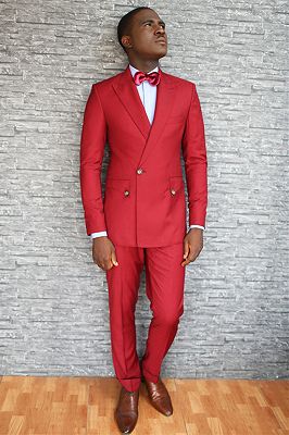 Abner New Arrival Red Close Fitting Peaked Laple Men Suits for Prom ...