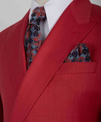 Glen Chic Red One Button Two Pieces Prom Suits for Men