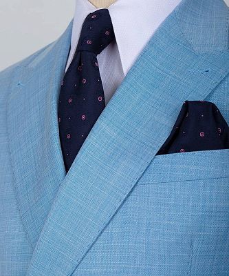 Giles Sky Blue New Arrival Peaked Lapel Two Pieces Men Suits