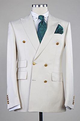 Edmund Chic Peaked Lapel Double Breasted Men Suits