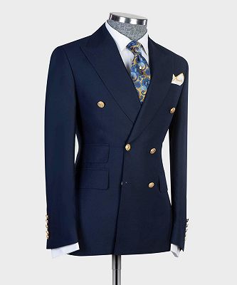 Antony New Arrival Navy Double Breasted Slim Fit Bespoke Prom Men Suits ...