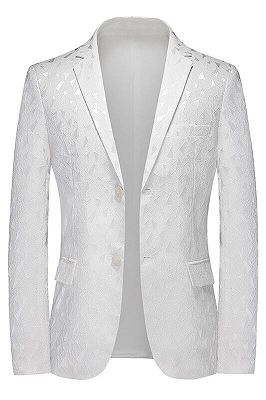 Nicole Fancy White Notched Lapel Bespoke Jacquard Prom Men Suits_1