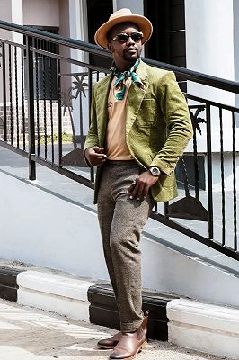 Moses Fancy Green Notched Lapel Bespoke Prom Men Suits_1