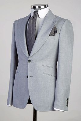 Owen Gray Peaked Lapel Three Pieces Close Fitting Business Suits_3