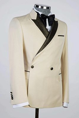 Palmer Ivory Peaked Lapel Double Breasted Prom Suits